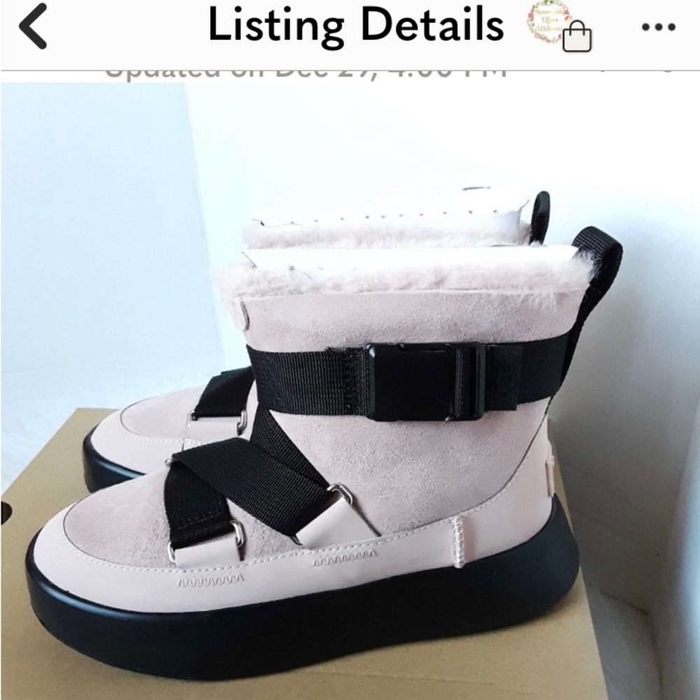 Brand new UGG Classic Boom Buckle Suede Leather Boot light Pink 5M